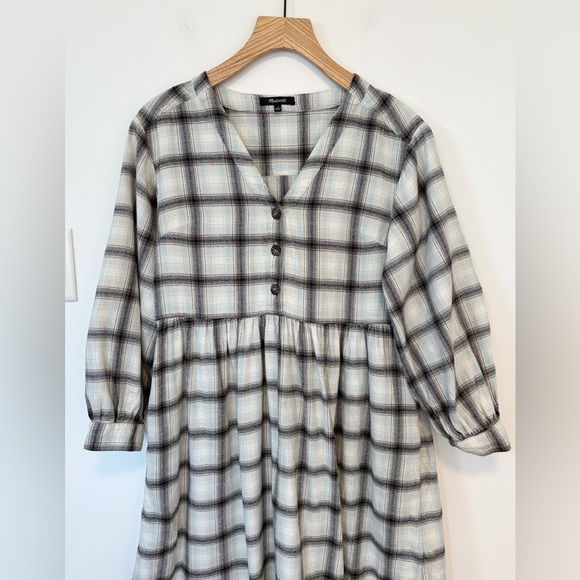 Madewell Flannel Button-Front Midi Dress , sz : 2 - Picture 10 of 12